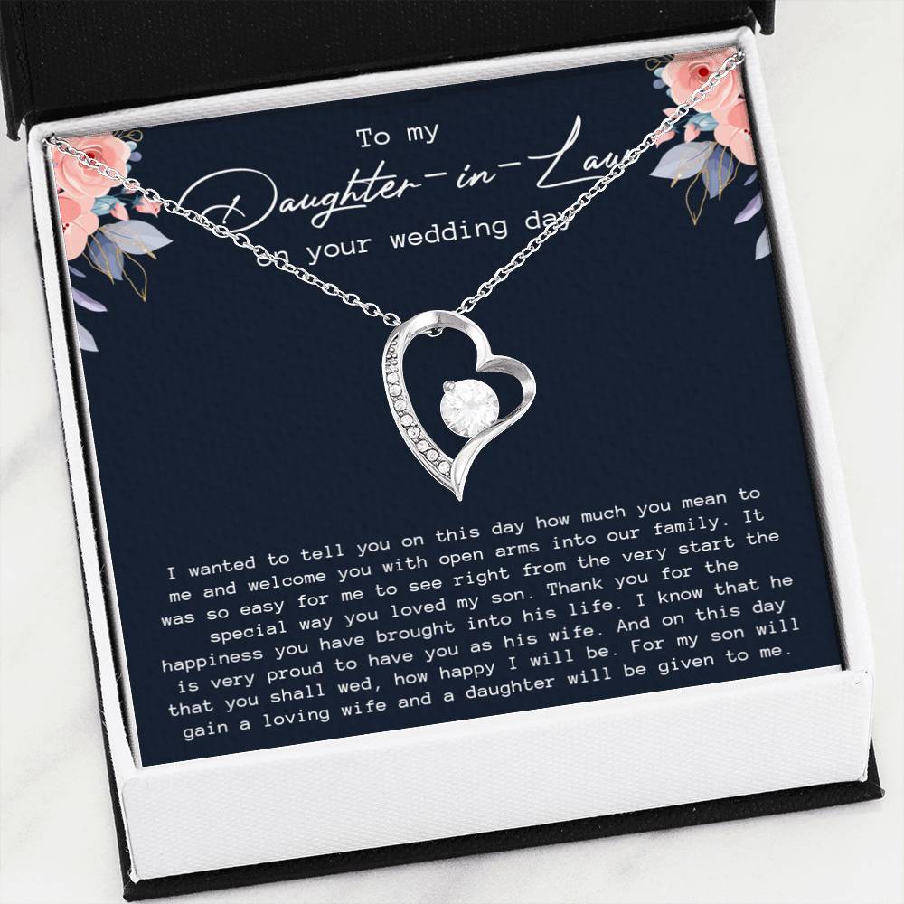 To My Daughter In Law Necklace, Wedding Gift, Bride Gift from Mother In Law