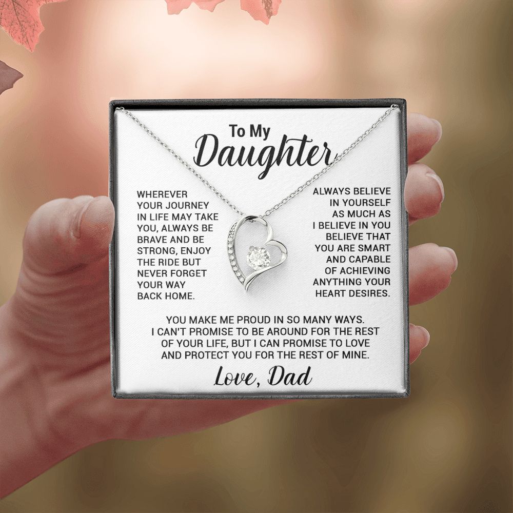 To My Daughter Necklace, Gift For Daughter From Dad, Daughter Father Necklace