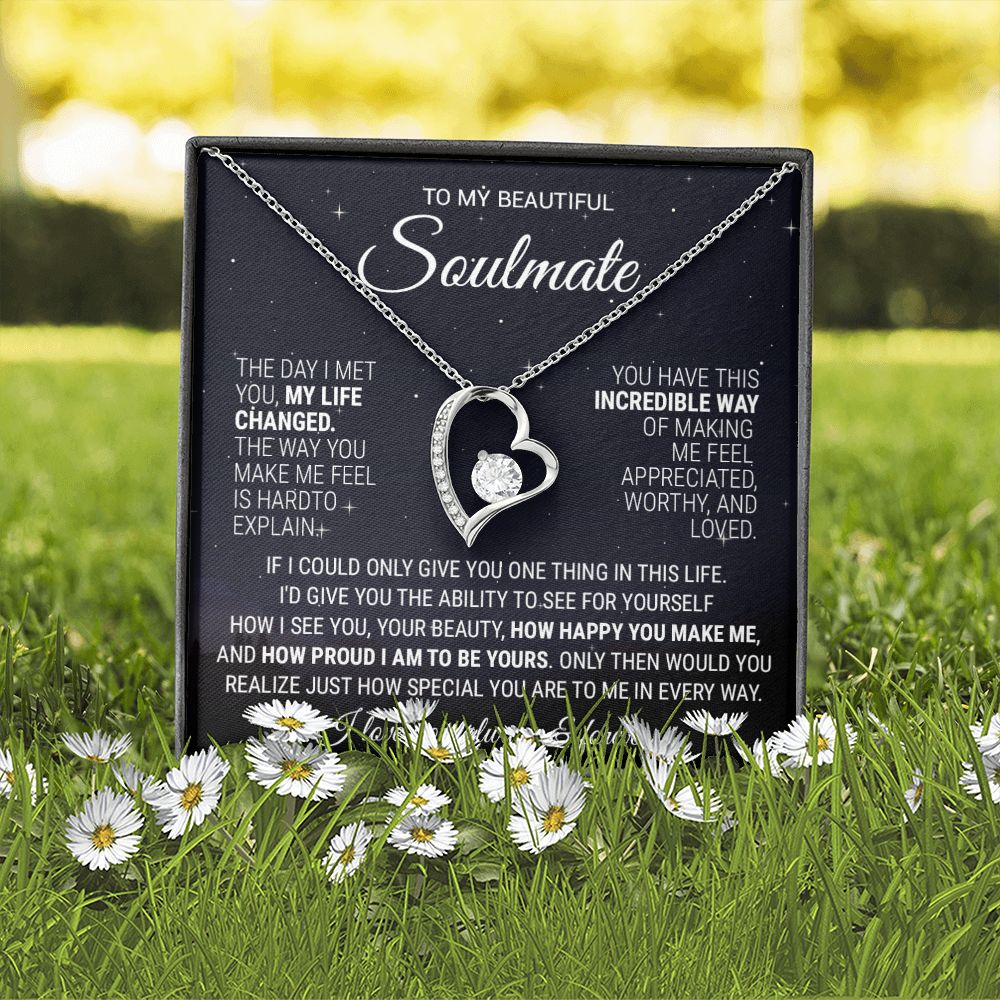 To My Soulmate Necklace, Gift For Wife Girlfriend From Husband, Birthday Gift