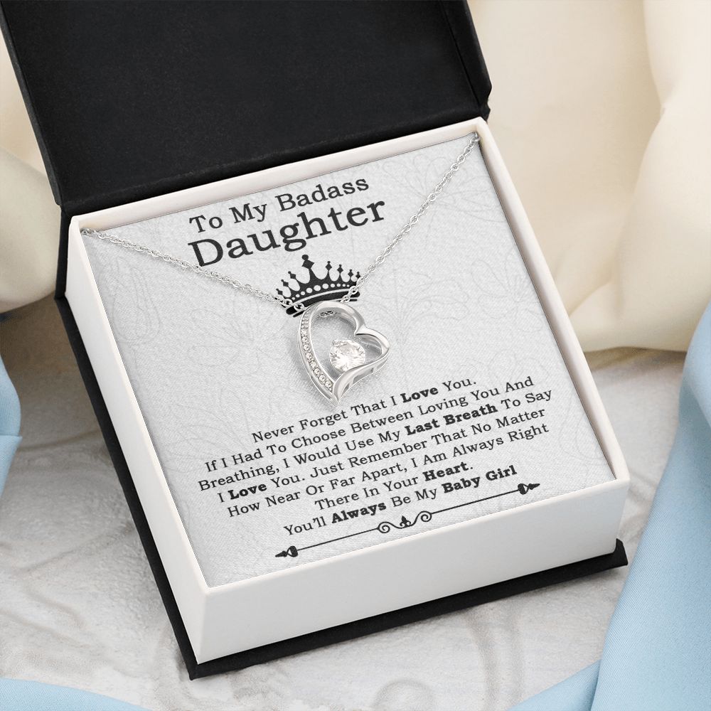 To My Badass Daughter Necklace From Dad, Badass Daughter Necklace Birthday Gift