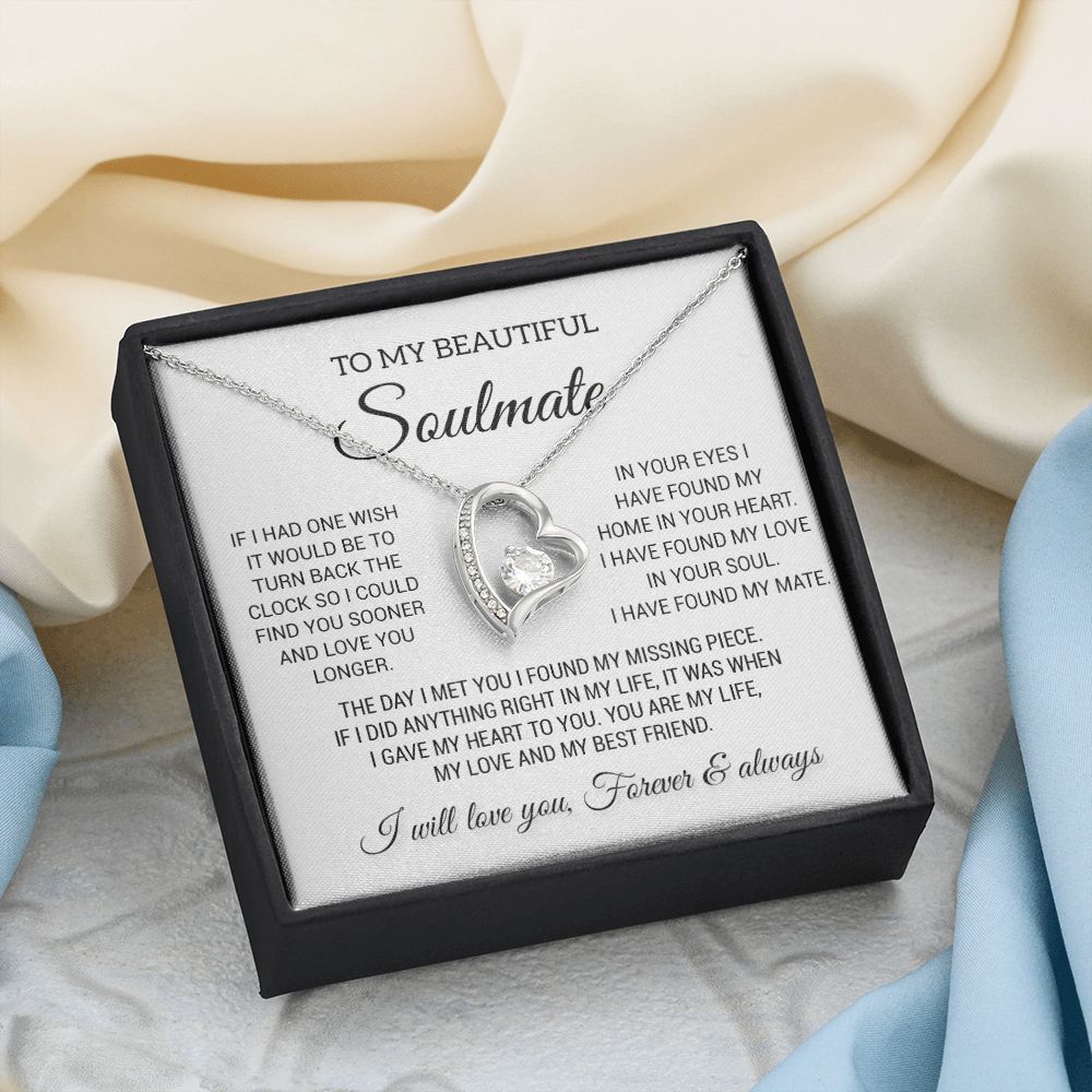 To My Beautiful Soulmate Necklace, Gift for Wife, Girlfriend, Anniversary Gift