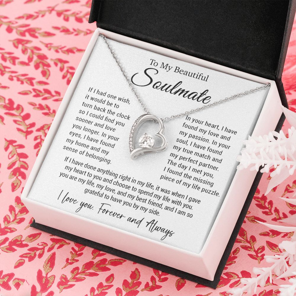 To My Soulmate Necklace, Gift For Wife Girlfriend From Husband, Valentines Day
