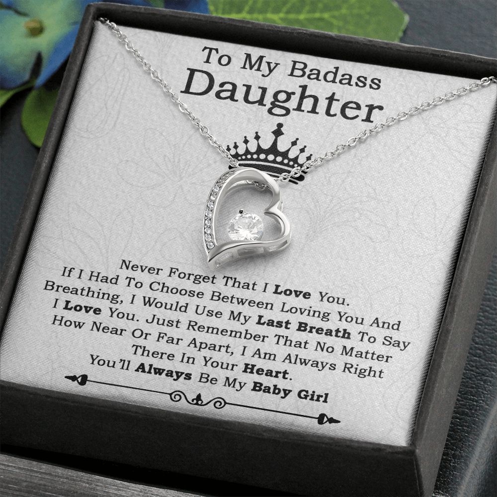 To My Badass Daughter Necklace From Dad, Badass Daughter Necklace Birthday Gift