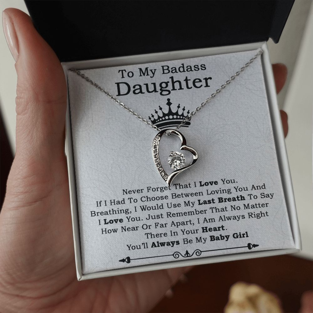 To My Badass Daughter Necklace From Dad, Badass Daughter Necklace Birthday Gift