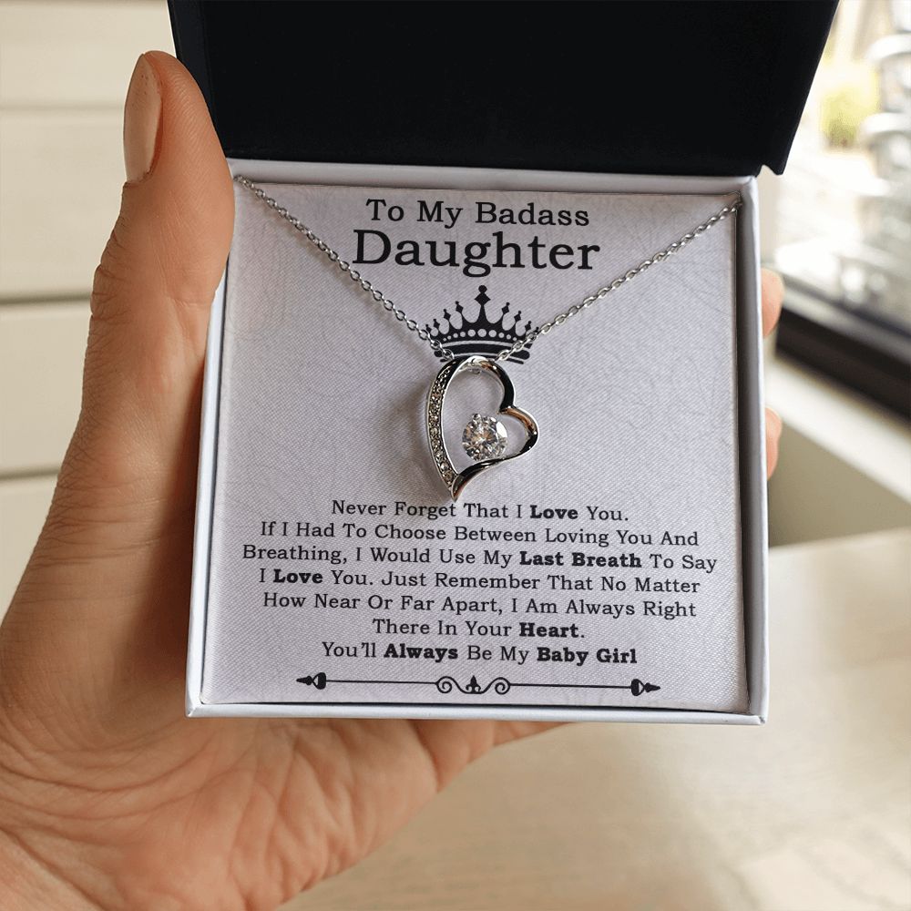 To My Badass Daughter Necklace From Dad, Badass Daughter Necklace Birthday Gift