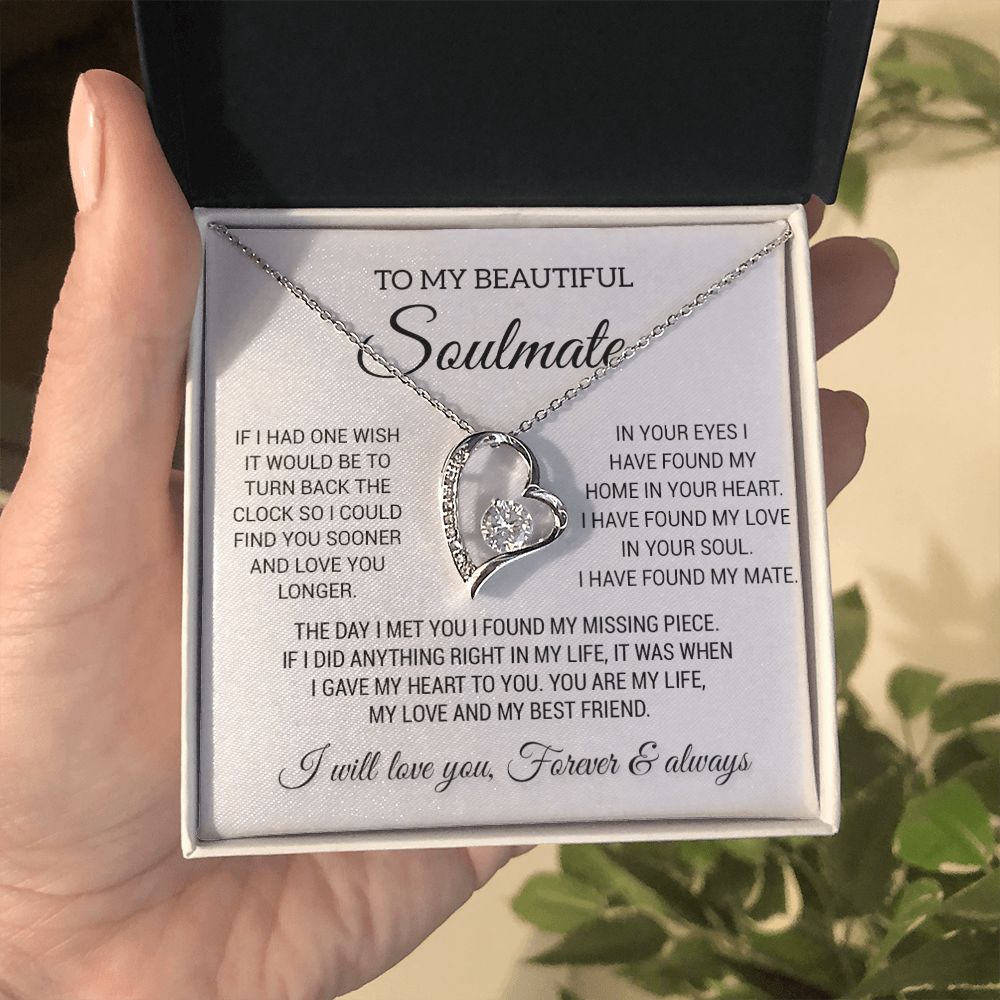 To My Beautiful Soulmate Necklace, Gift for Wife, Girlfriend, Anniversary Gift
