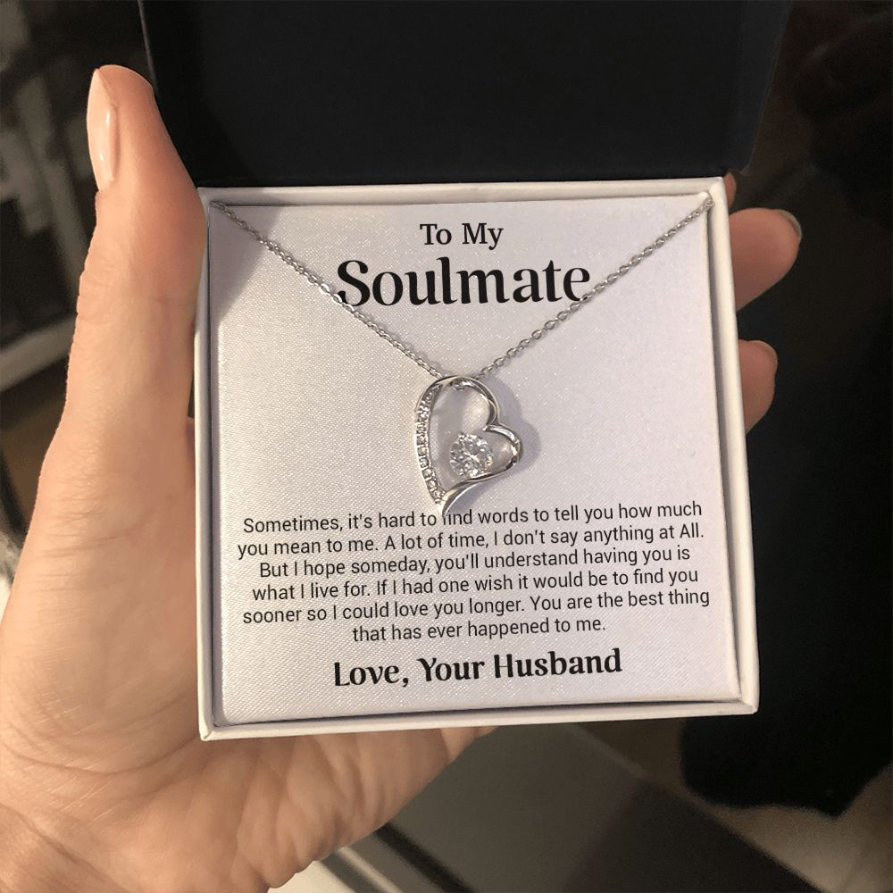 To My Soulmate Gift for Girlfriend, Fiance, Wife Necklace,Valentine Day Gift