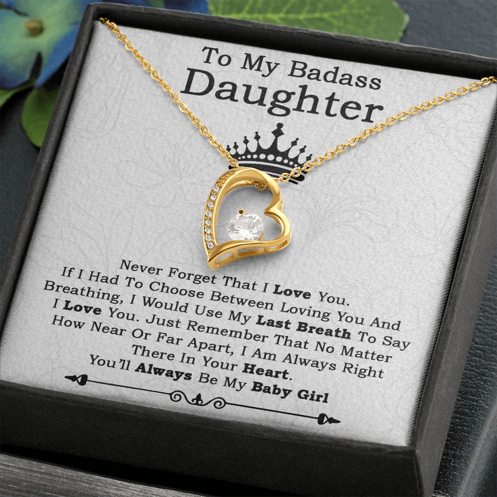 To My Badass Daughter Necklace From Dad, Badass Daughter Necklace Birthday Gift
