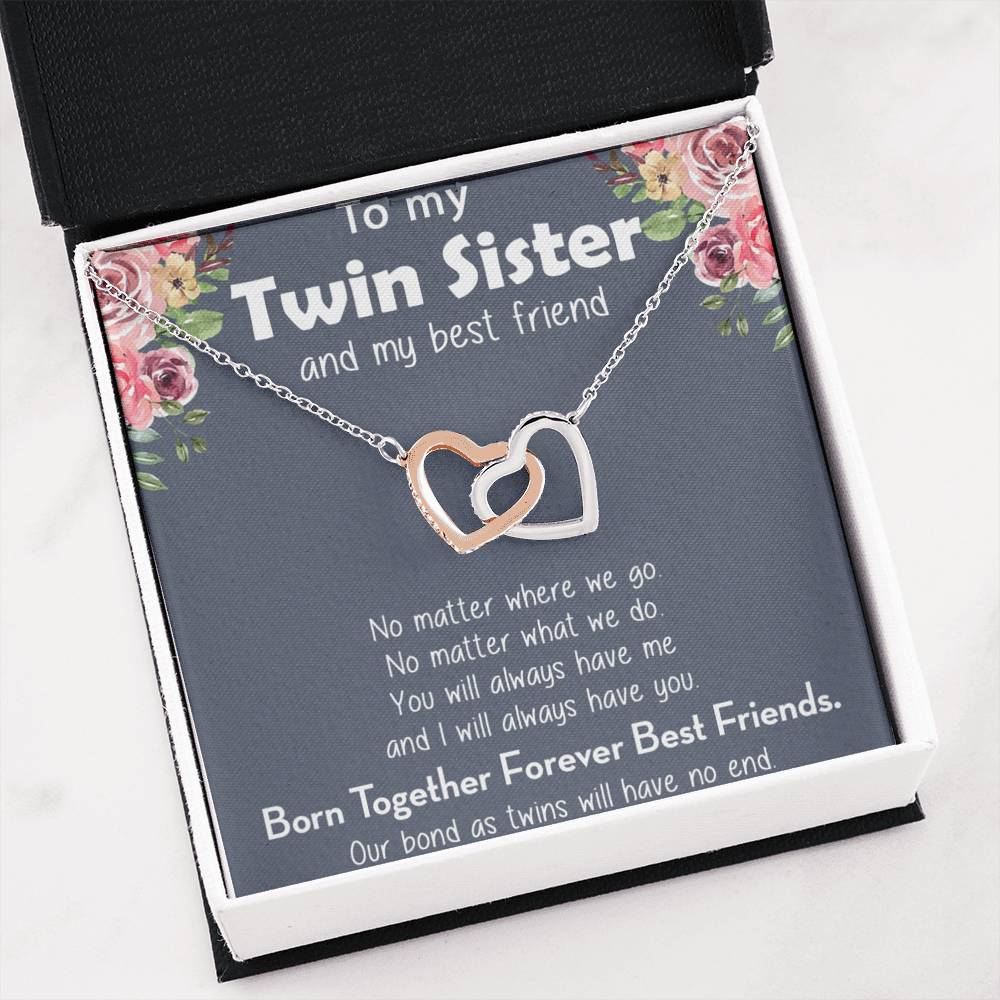 Twin Sister Necklace Gift, My Twin Necklace, Gift for Twin Sister Birthday Gift