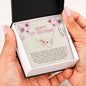 25th Birthday Gift Necklace Birthday Gift, Gift For Her Interlocking Heart Message Card