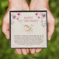 25th Birthday Gift Necklace Birthday Gift, Gift For Her Interlocking Heart Message Card