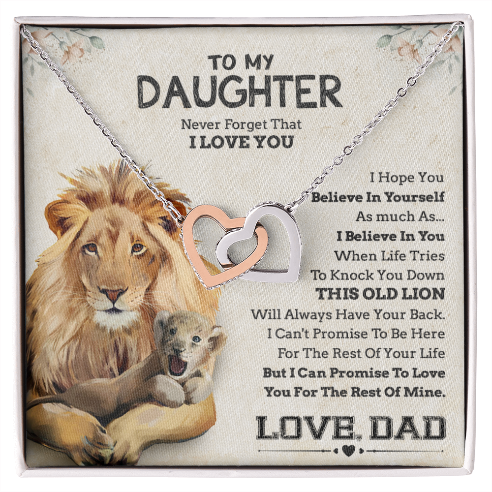To My Daughter Necklace, Gift For Daughter From Dad, Daughter Father Lion