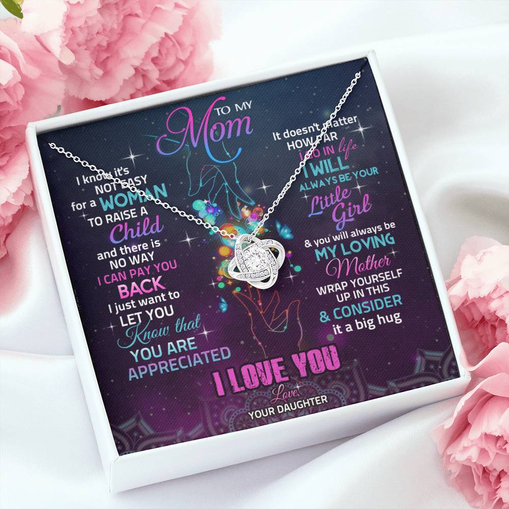 To My Mom Necklace, Gift for Mom from Daughter, Mom Wedding Gift