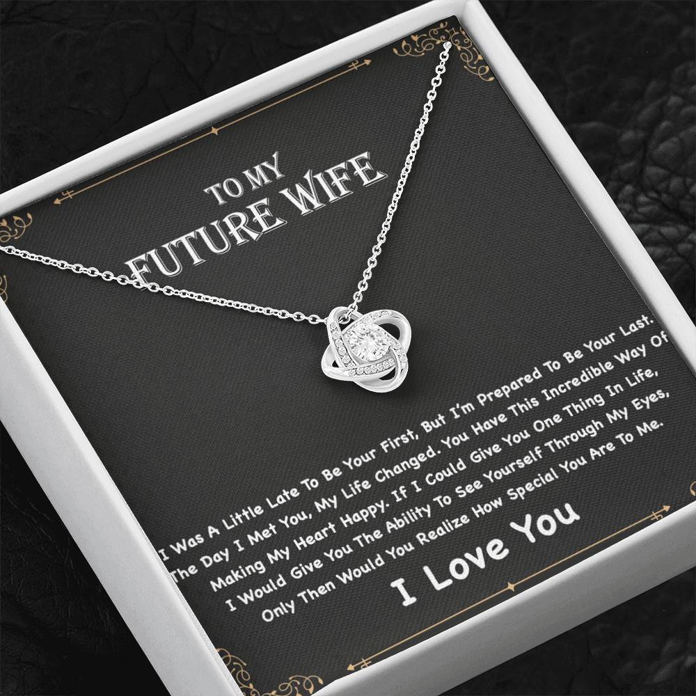 To My Future Wife Love Knot Necklace, Engagement Gift for Future Wife, Birthday Gift