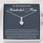 Boyfriend's Mom Gift, To My Boyfriends Mom Necklace