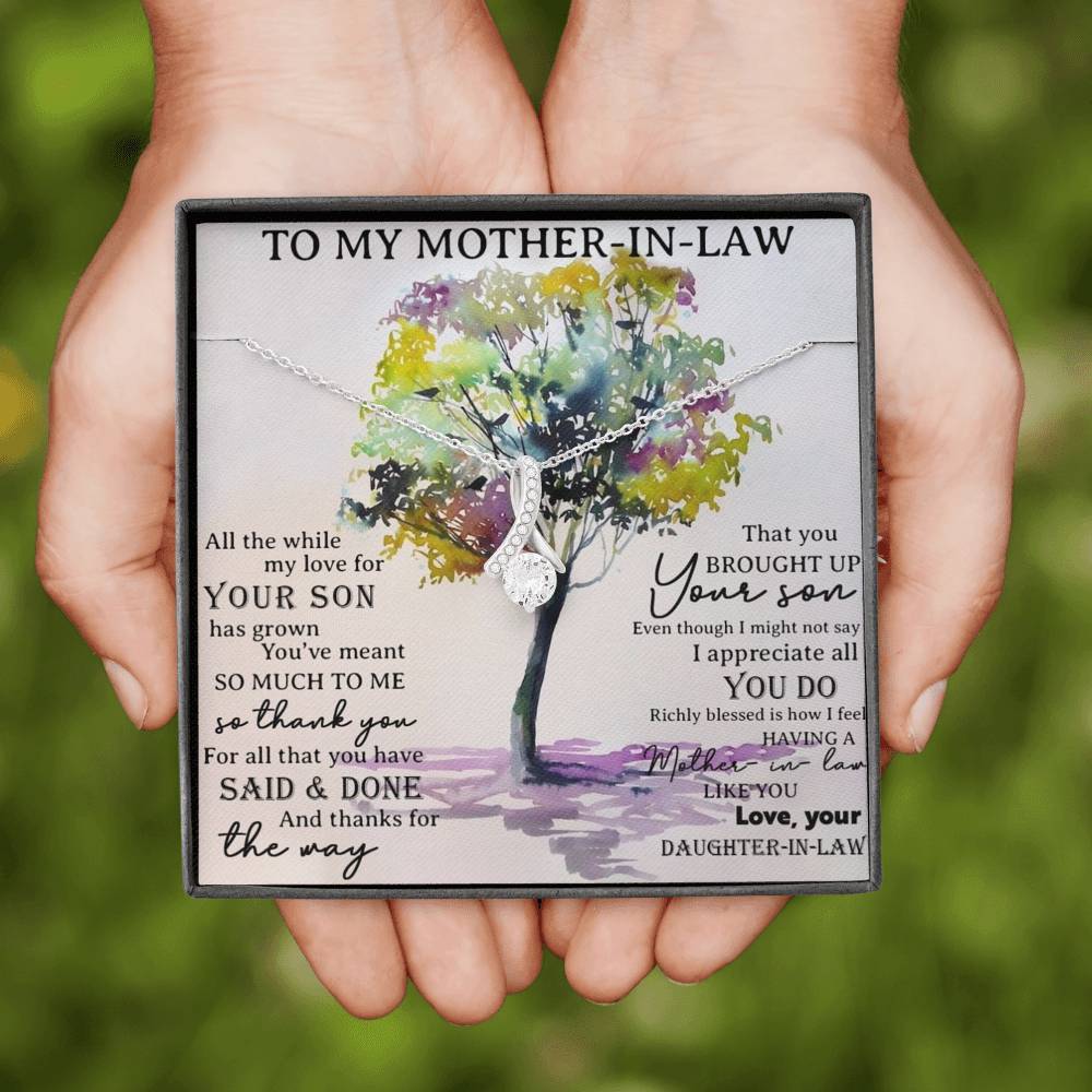 To My Mother in Law Necklace, Mother in Law Gift From Bride Gift, Birthday Gift