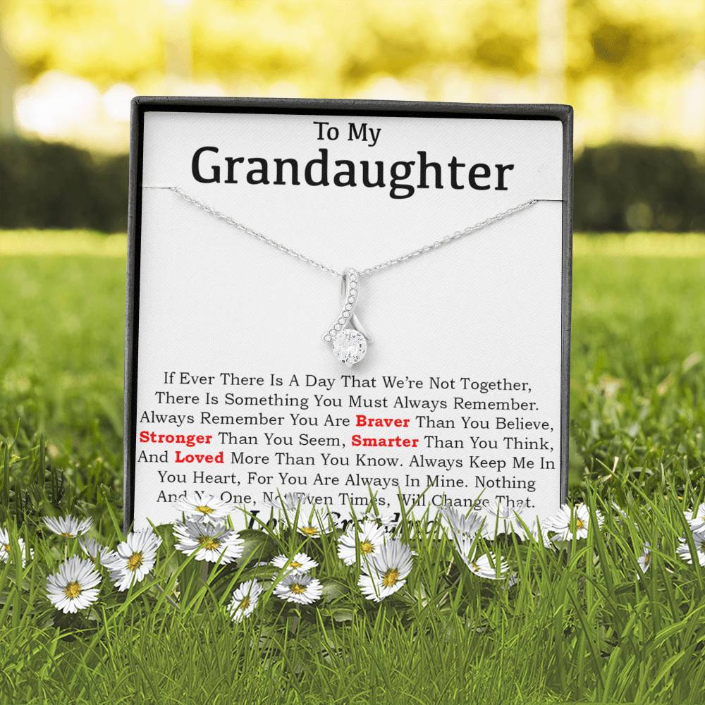 To My Granddaughter Necklace, Granddaughter Gifts From Grandma and Grandpa