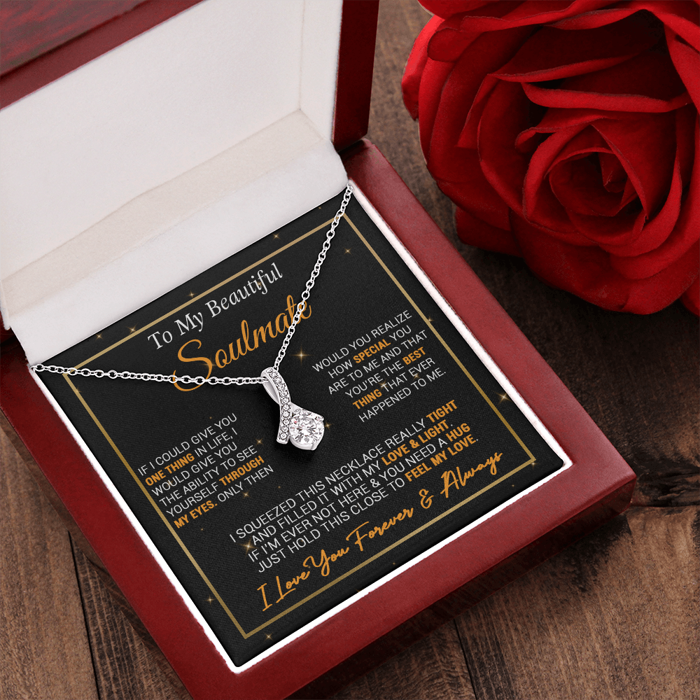 To My Soulmate Necklace Valentine Gift For Girlfriend Wife, Valentines Day