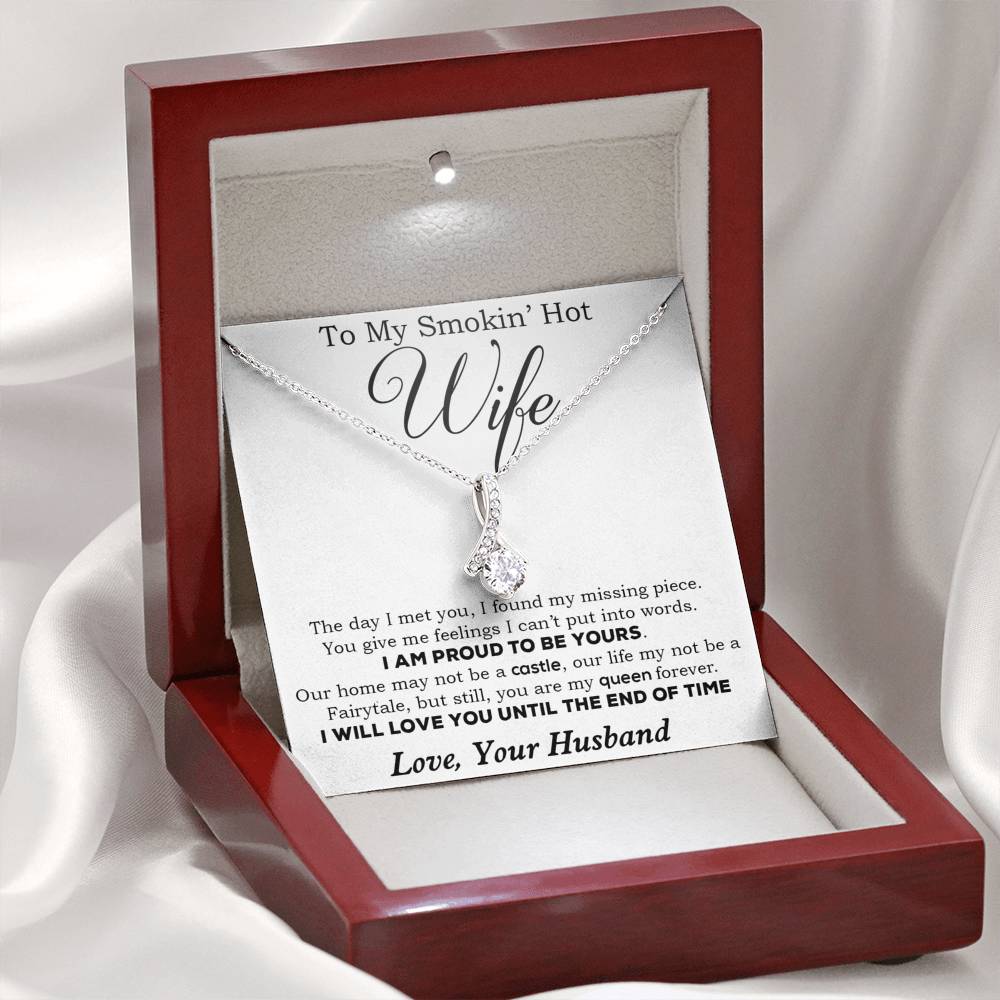 To My Smokin' Hot Wife Necklace, Birthday Necklace For Wife,Birthday Gift