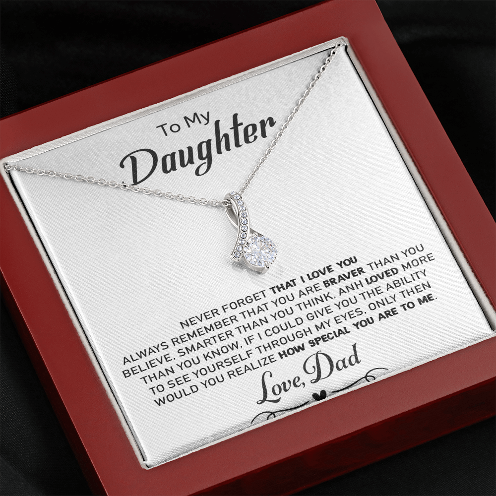 To My Daughter Necklace, Never Forget That I Love You Necklace, Gift From Father