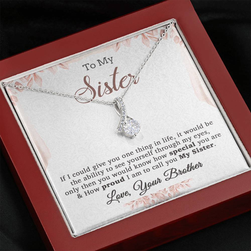 To My Sister Necklace, Brother to Sister, Birthday gift For Sister from Brother