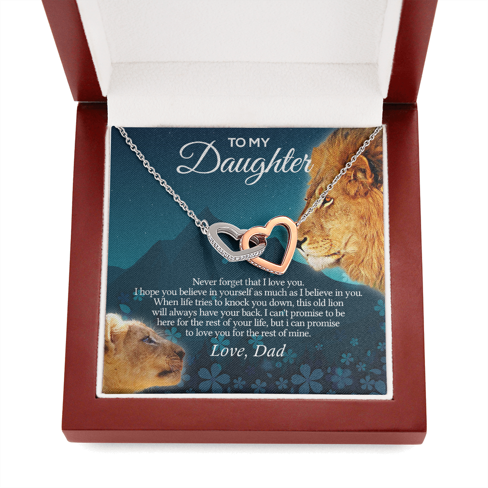 To My Daughter Necklace, Gift For Daughter From Dad, Daughter Father Lion Gift