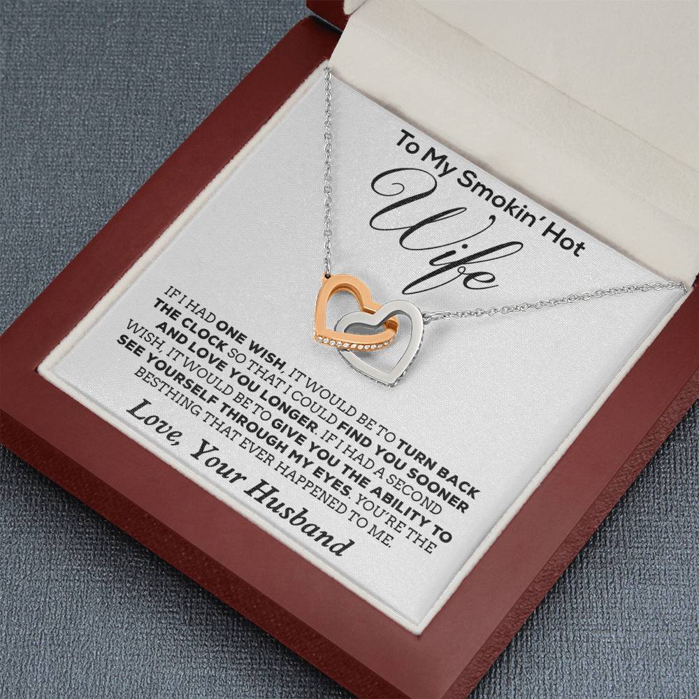 To My Smokin' Hot Wife Necklace, Birthday Necklace For Wife,Birthday Gift