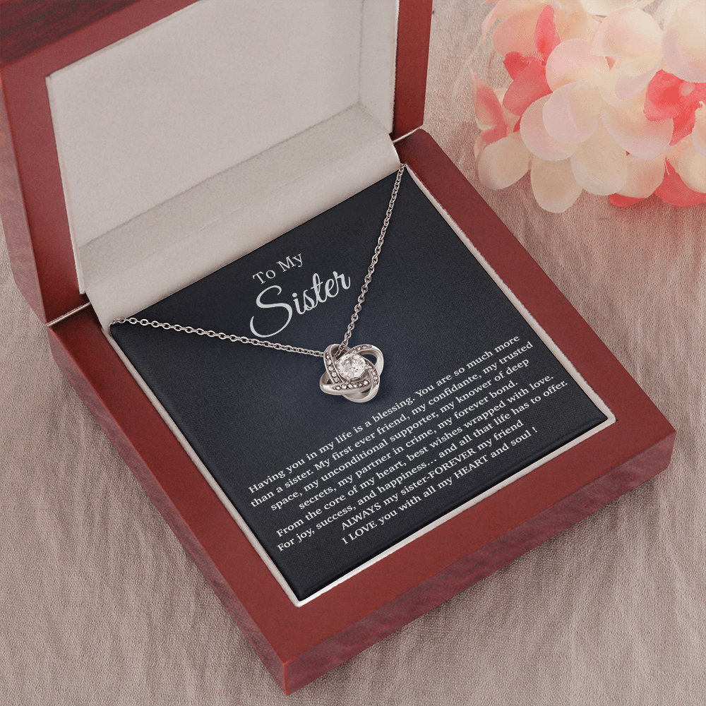 To My Sister Necklace, Birthday Gift For Little Sister, Birthday Gift
