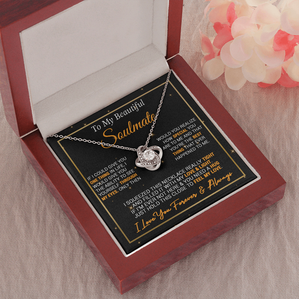 To My Soulmate Necklace Valentine Gift For Girlfriend Wife, Valentines Day