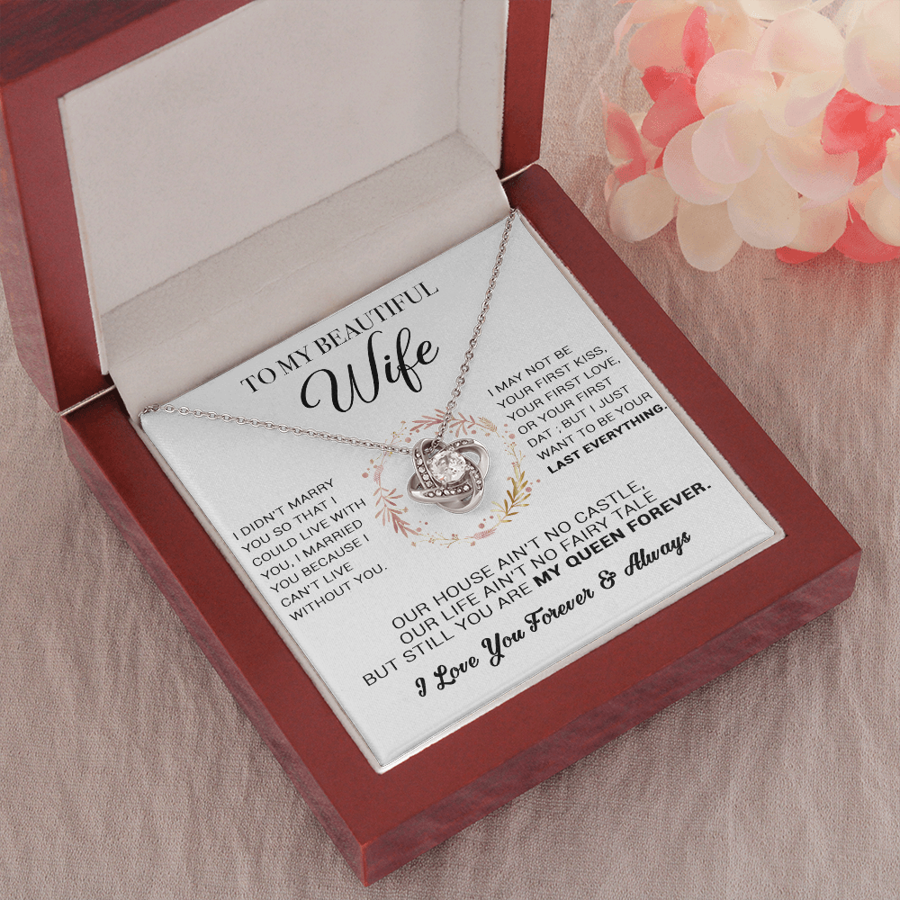 To My Beautiful Wife Necklace, Wife Necklace Gift from Husband, Birthday Gift