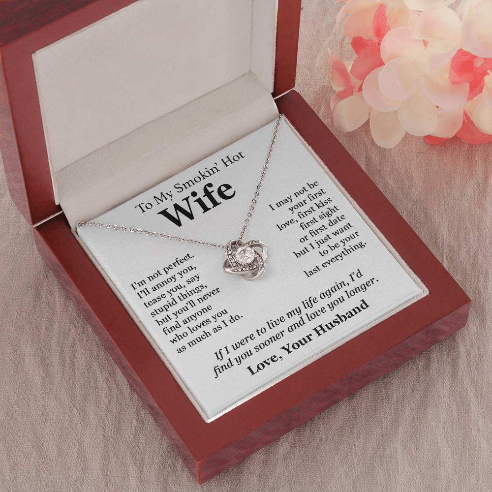 To My Smokin' Hot Wife Necklace Engagement Anniversary Gift for Her Birthday