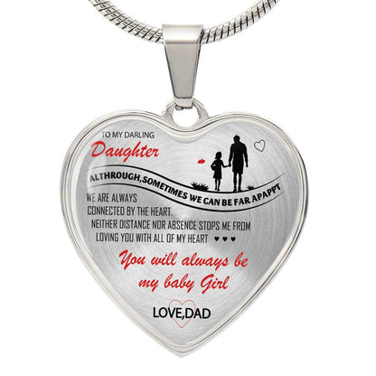 To my Darling Daughter Love DAD Luxury Heart Shaped Necklace Anniversary Gift NEW