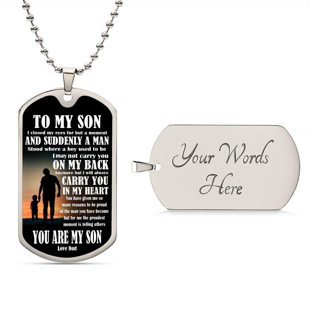 to my son dog tag