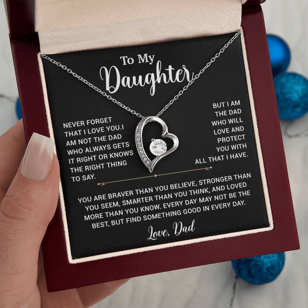 To My Daughter Necklace, Gift for Daughter from Dad, Father Daughter Necklace 2_6_Black