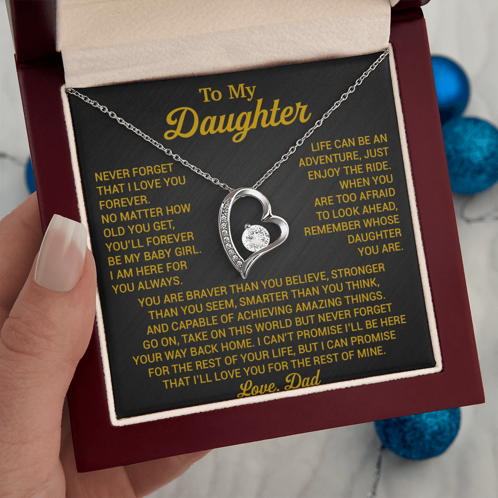 To My Daughter Necklace, Daughter Father Necklace, Daughter Gift From Dad 22_8_Gold