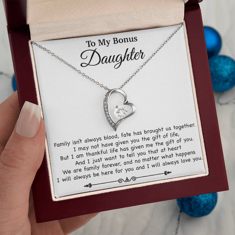 To My Bonus Daughter Necklace, Gift for Bonus Daughter, Step Daughter Birthday 2_11_White