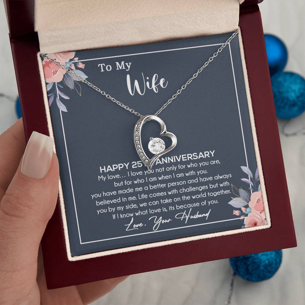 25th Anniversary Gift For Wife Necklace, 25 Year Anniversary, 25th Wedding Gift _Blue
