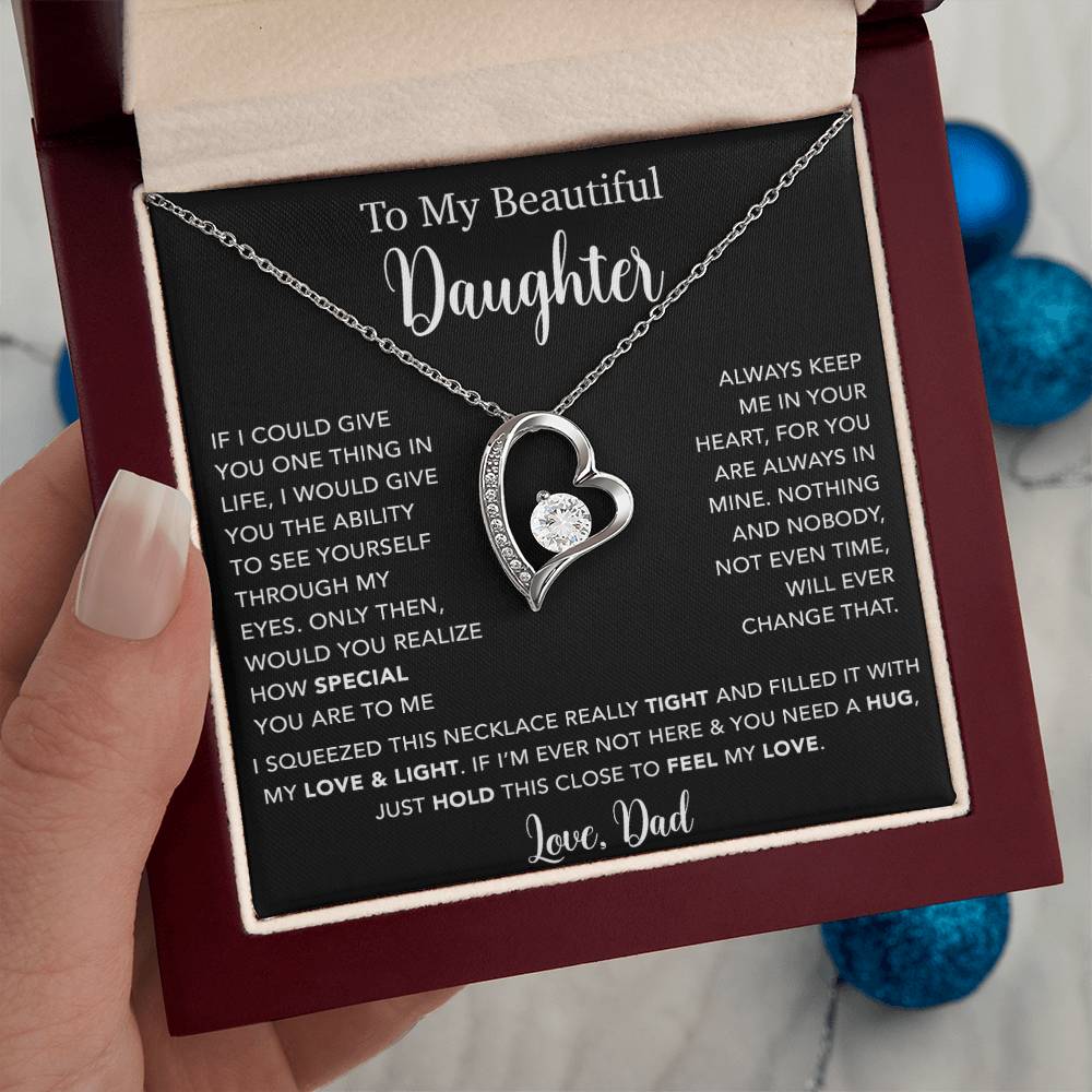 To My Daughter Necklace, Gift for Daughter from Dad, Father Daughter Necklace  4_5_Black