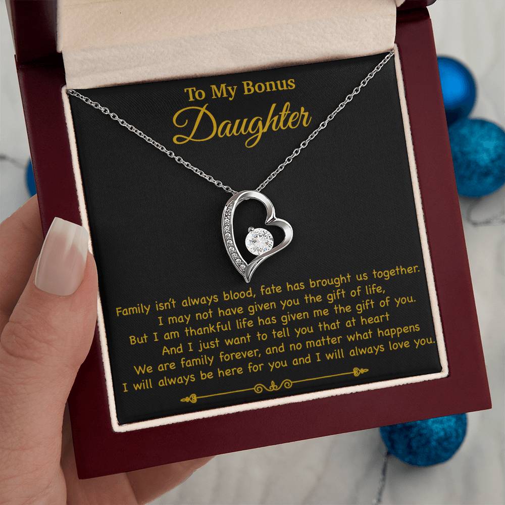 To My Bonus Daughter Necklace, Gift for Bonus Daughter, Step Daughter Birthday 2_11_Gold