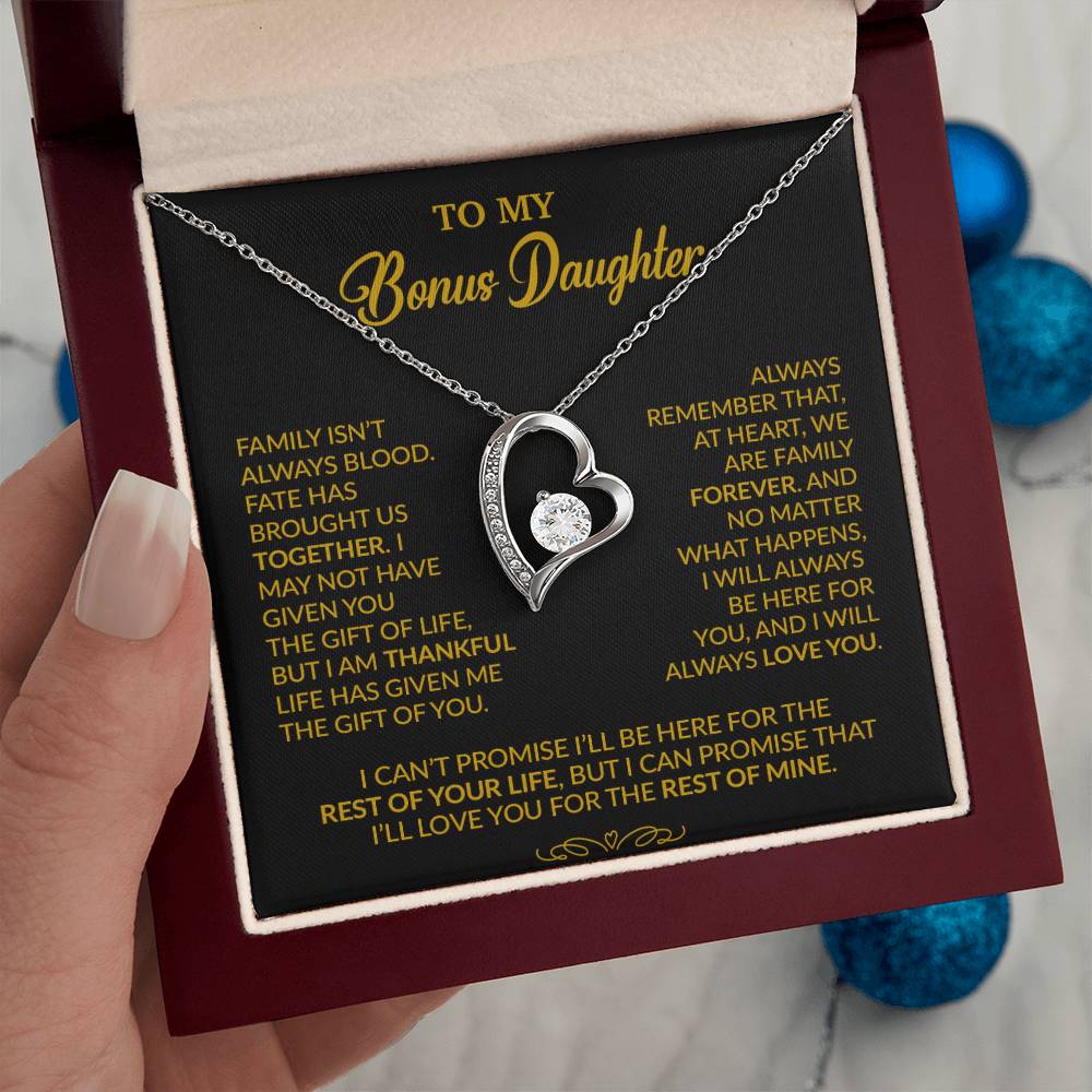 To My Bonus Daughter Necklace, Gift for Bonus Daughter, Step Daughter Birthday 30_9_Gold