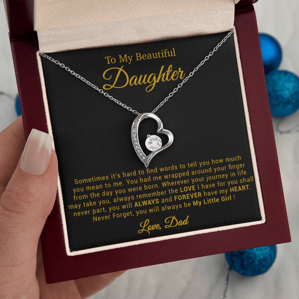 To My Daughter Necklace, Gift for Daughter from Dad, Father Daughter Necklace 21_4_Gold