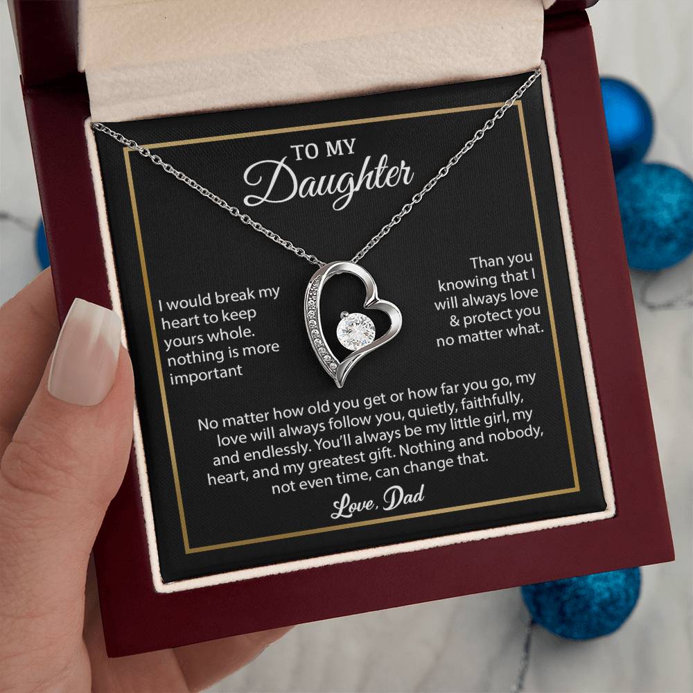 To My Daughter Necklace, Gift for Daughter from Dad, Father Daughter Necklace 4_6_Black