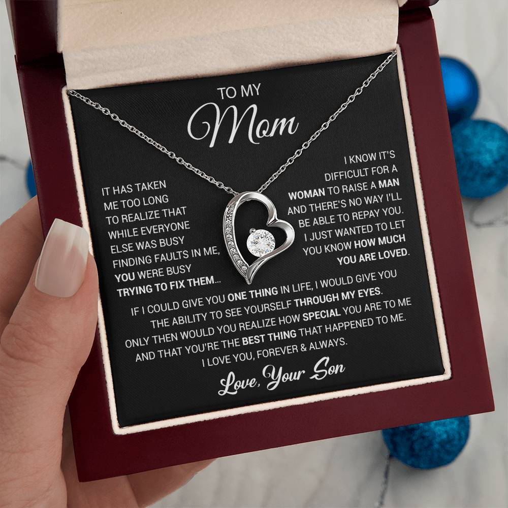 To My Mom Necklace, Mama, Gift From Son For Birthday, Mother 's Day Gift 26_2_Black