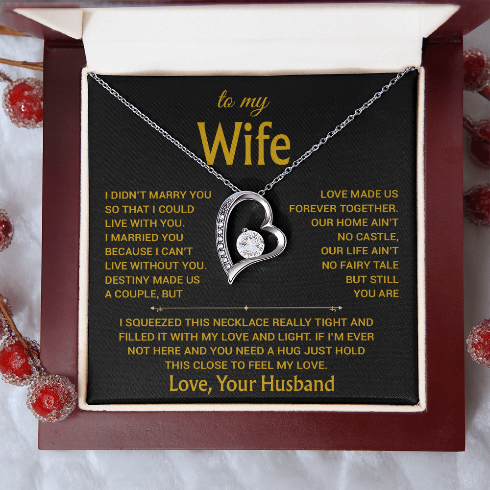 To My Wife Necklace, Christmas Gifts For Women, Anniversary Gift For Wife 17_12_Gold