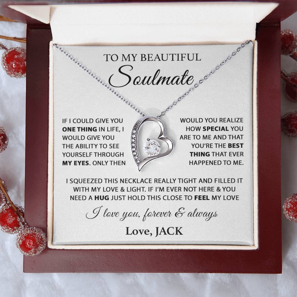 Custom To My Soulmate Necklace Gift For Girlfriend Wife Birthday Gifts Christmas Gifts