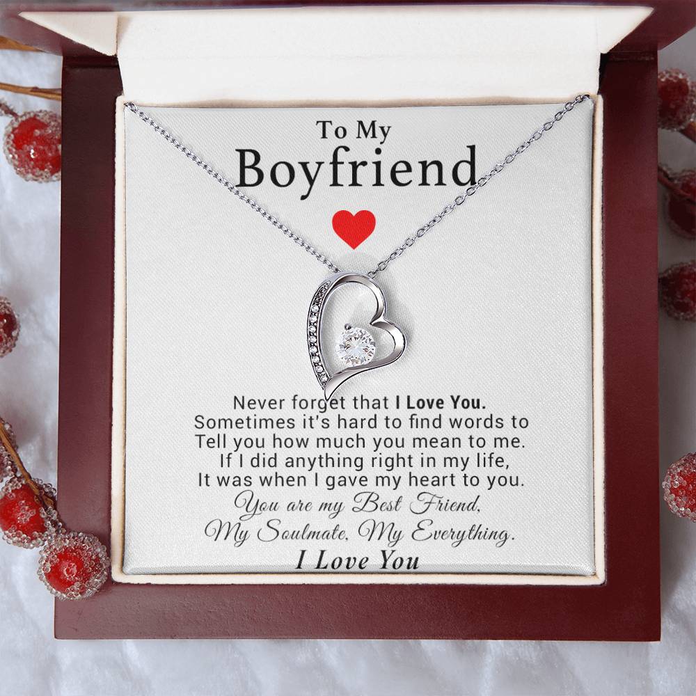To My Boyfriend Necklace, Birthday Gift from Girlfriend, Anniversary Gift, Valentines Gift