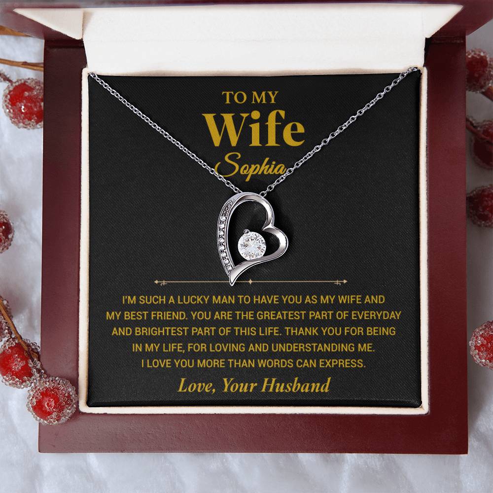 Custom To My Wife Necklace , Anniversary Gift Wife , Valentines Gift for Wife, Christmas Gifts
