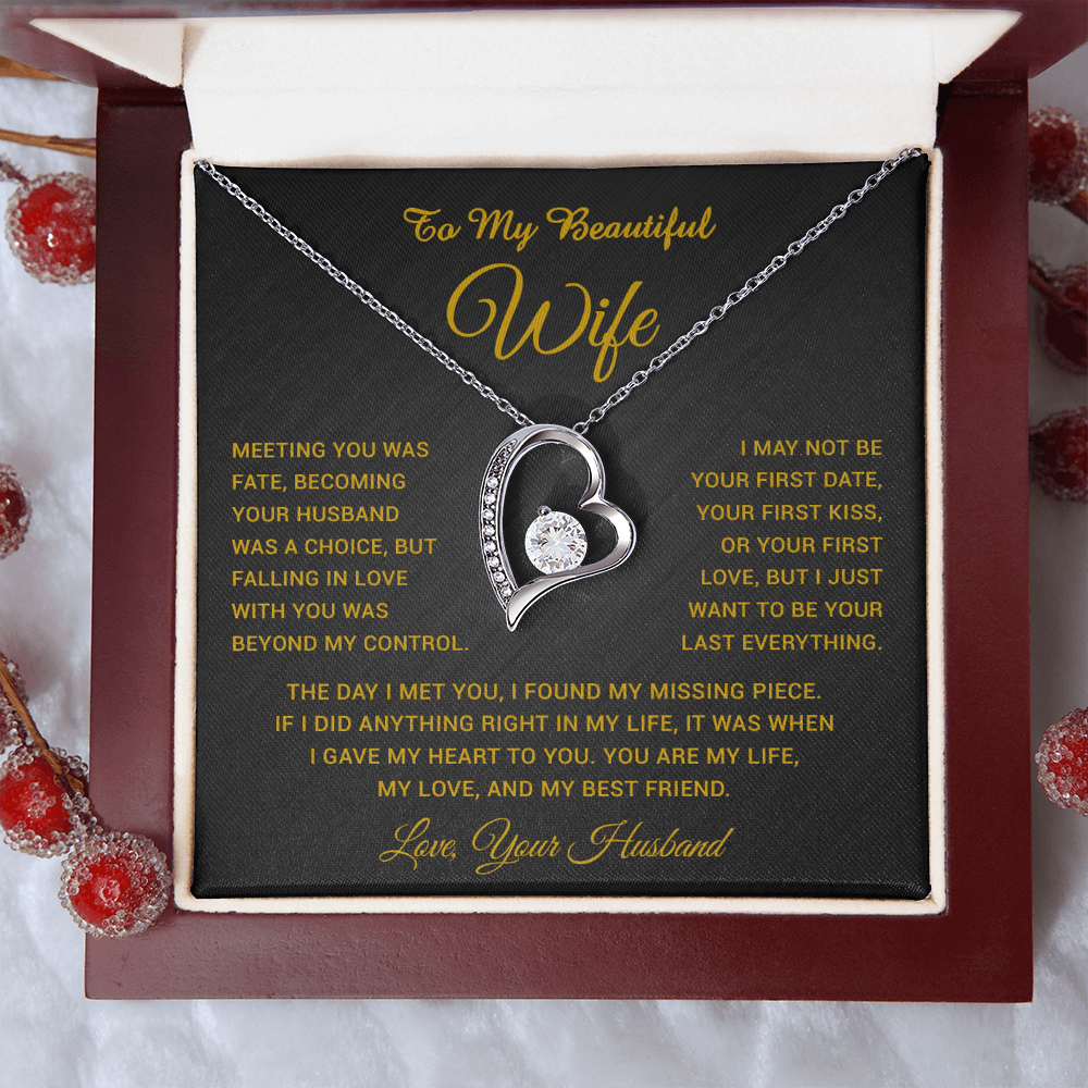 To My Wife Necklace, Gift For Wife, Anniversary Gift For Wife, Necklace For Wife 3_5_Gold