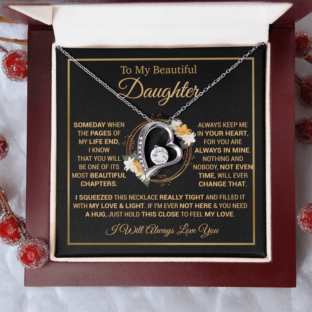 To My Daughter Necklace, Gift for Daughter from Dad,Mom, Daughter Mother Necklace