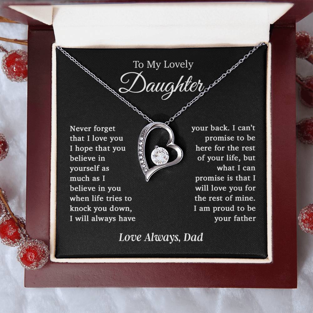 To My Daughter Necklace, Daughter Father Necklace, Daughter Gift From Dad 6_12_Black